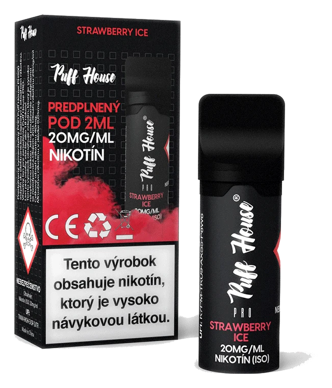 Predplnený POD Puff House, Strawberry Ice, Nikotín 20mg/ml