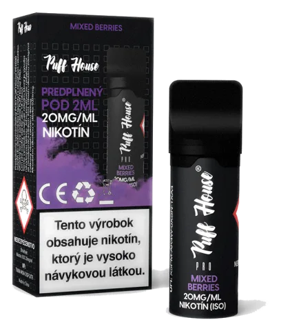 Predplnený POD Puff House, Mixed Berries, Nikotín 20mg/ml