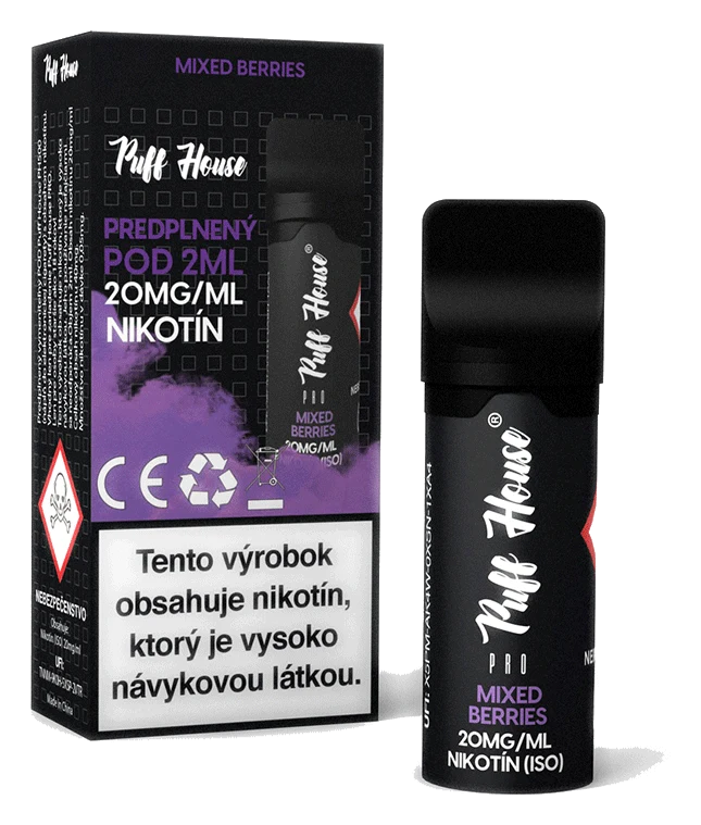Predplnený POD Puff House, Mixed Berries, Nikotín 20mg/ml