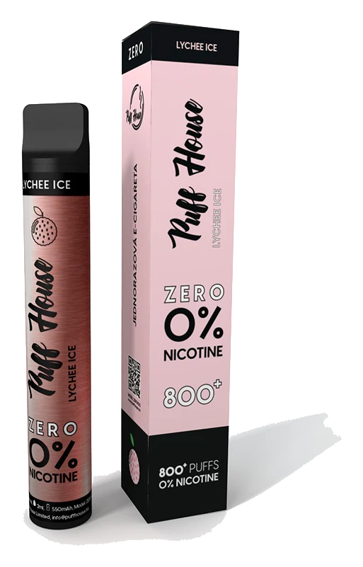 Jednorazová e-cigareta Puff House, Lychee Ice ZERO 800+