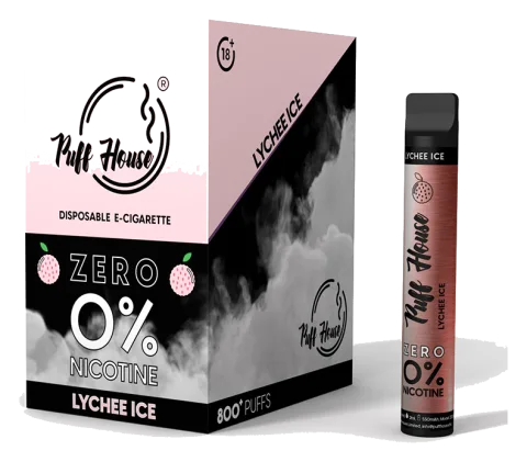 Jednorazová e-cigareta Puff House, Lychee Ice ZERO 800+