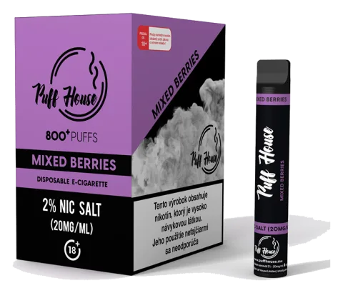Jednorazová e-cigareta Puff House, Mixed Berries
