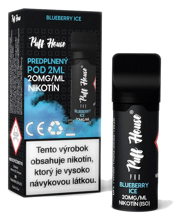 Predplnený POD Puff House, Blueberry Ice, Nikotín 20mg/ml