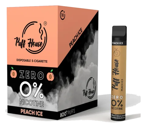 Jednorazová e-cigareta Puff House, Peach Ice ZERO 800+
