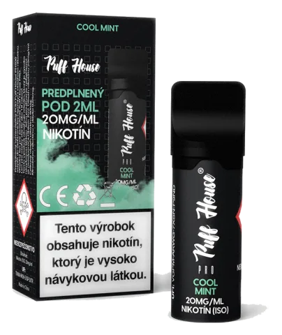 Predplnený POD Puff House, Cool Mint, Nikotín 20mg/ml