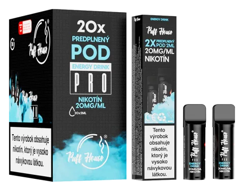 Predplnený POD Puff House 2ks, Energy Drink, Nikotín 20mg/ml
