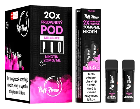 Predplnený POD Puff House 2ks, Melon Ice, Nikotín 20mg/ml
