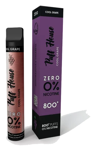Jednorazová e-cigareta Puff House, Cool Grape ZERO 800+