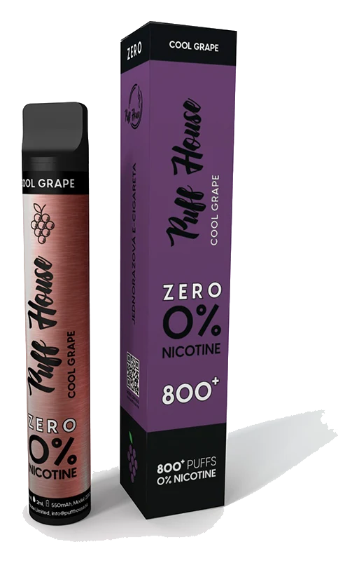 Jednorazová e-cigareta Puff House, Cool Grape ZERO 800+