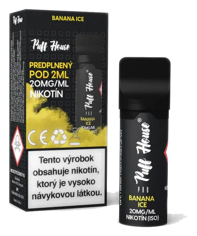 Predplnený POD Puff House, Banana Ice, Nikotín 20mg/ml